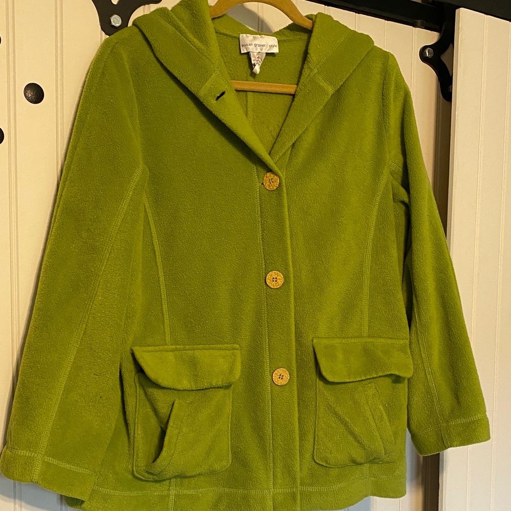 Susan Graver Hooded Fleece Jacket with Front Pockets